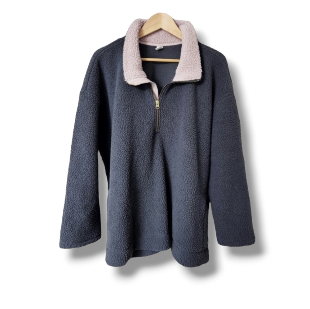 Old Navy Pullover Long Sleeve Sherpa Sweatshirt | 2X